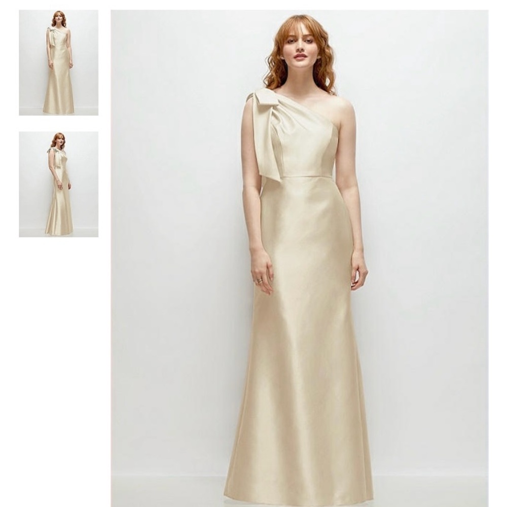 ALFRED SUNG ONE SHOULDER
CHAMPAGNE STYLE D794 BRIDESMAID DRESS SIZE 0R